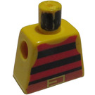 LEGO Gelb Minifigur Torso ohne Arme mit Pirat Striped Hemd und Braun Gürtel (973)