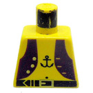 LEGO Yellow Minifig Torso without Arms with Purple Vest and Anchor Tattoo (973)