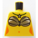 LEGO Geel Minifiguur Torso zonder armen met Shell Bra en Ster Halsketting (973)