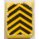 LEGO Gelb Minifig Vest mit Schwarz und Gelb Danger Streifen Aufkleber (3840)