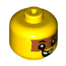 LEGO Geel Minifigure Baby Hoofd met Brown Stripe (33464 / 49519)