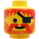 LEGO Yellow Minifigure Captain Redbeard Head (Safety Stud) (3626)