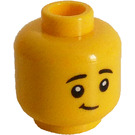 LEGO Yellow Minifigure Head Boy Smiling (Recessed Solid Stud) (3626)