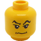 LEGO Amarillo Minifigura Cabeza Lucius Malfoy Angry Smirk y Elevado Eyebrows (Espiga de seguridad) (3626)