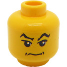 LEGO Gelb Minifigure Kopf Lucius Malfoy Angry Smirk und Raised Eyebrows (Sicherheitsbolzen) (3626)