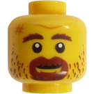 LEGO Geel Minifigure Hoofd of Shipwreck Survivor (Verzonken Solid Stud) (3626)