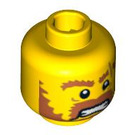 LEGO Yellow Minifigure Head Raging with Scar across Left Eyebrow (Safety Stud) (3626 / 94565)