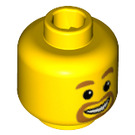 LEGO Geel Minifigure Hoofd met beard around mouth (Veiligheids Stud) (3626 / 45244)