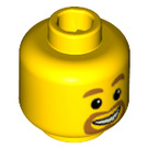 LEGO Yellow Minifigure Head with beard around mouth (Safety Stud) (3626 / 45244)