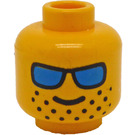 LEGO Gelb Minifigur Kopf mit Blau Sonnenbrille und Stoppel (Sicherheitsnoppe) (3626)