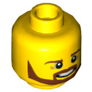 LEGO Yellow Minifigure Head with Brown Beard (Recessed Solid Stud) (11978 / 21022)