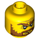 LEGO Gelb Minifigure Kopf mit Bushy Beard und Eyebrows (Einbau-Vollbolzen) (10809 / 15252)