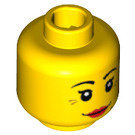 LEGO Geel Minifigure Hoofd met Decoratie (Verzonken Solid Stud) (14753 / 86294)
