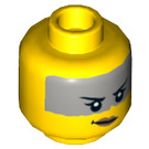 LEGO Gelb Minifigur Kopf mit Deko (Vertiefte feste Noppen) (3626 / 47638)