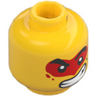 LEGO Giallo Minifigure Testa con Decorazione (Perno solido incassato) (3626 / 66071)