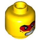 LEGO Gelb Minifigure Kopf mit Dekoration (Einbau-Vollbolzen) (3626 / 66071)