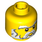 LEGO Gelb Minifigure Kopf mit Dekoration (Einbau-Vollbolzen) (90943 / 92067)
