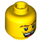 LEGO Geel Minifigure Hoofd met Decoratie (Verzonken Solid Stud) (93320 / 95497)