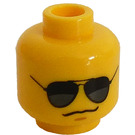 LEGO Geel Minifiguur Hoofd met Decoratie (Veiligheidsnop) (13626 / 99509)