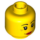 LEGO Giallo Minifigure Testa con Decorazione (Perno di sicurezza) (14753 / 86294)