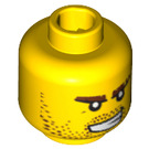 LEGO Gelb Minifigure Kopf mit Dekoration (Sicherheitsbolzen) (14931 / 63198)
