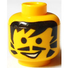 LEGO Yellow Minifigure Head with Decoration (Safety Stud) (3626)