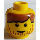 LEGO Giallo Minifigure Testa con Decorazione (Perno di sicurezza) (3626)