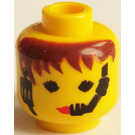 LEGO Yellow Minifigure Head with Decoration (Safety Stud) (3626)