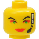 LEGO Yellow Minifigure Head with Decoration (Safety Stud) (3626)