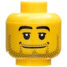 LEGO Yellow Minifigure Head with Decoration (Safety Stud) (3626)