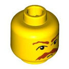 LEGO Giallo Minifigure Testa con Decorazione (Perno di sicurezza) (3626 / 44476)