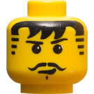 LEGO Geel Minifigure Hoofd met Decoratie (Veiligheids Stud) (3626 / 44743)