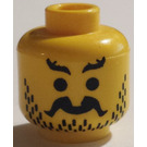 LEGO Yellow Minifigure Head with Decoration (Safety Stud) (3626)