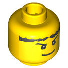 LEGO Yellow Minifigure Head with Decoration (Safety Stud) (3626 / 50006)