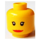 LEGO Giallo Minifigure Testa con Decorazione (Perno di sicurezza) (3626)