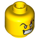 LEGO Geel Minifigure Hoofd met Decoratie (Veiligheids Stud) (3626 / 63186)