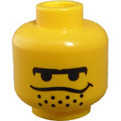 LEGO Yellow Minifigure Head with Decoration (Safety Stud) (3626)