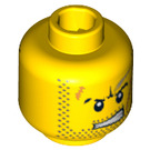 LEGO Yellow Minifigure Head with Decoration (Safety Stud) (3626 / 64880)