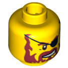 LEGO Gelb Minifigure Kopf mit Dekoration (Sicherheitsbolzen) (3626 / 64890)