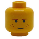 LEGO Giallo Minifigure Testa con Decorazione (Perno di sicurezza) (3626)