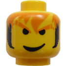 LEGO Yellow Minifigure Head with Decoration (Safety Stud) (3626)