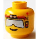 LEGO Yellow Minifigure Head with Decoration (Safety Stud) (3626)