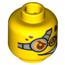 LEGO Gelb Minifigure Kopf mit Dekoration (Sicherheitsbolzen) (90216 / 93357)