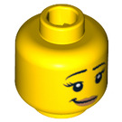 LEGO Yellow Minifigure Head with Eyelashes and Crooked Smile (Safety Stud) (12517 / 94571)
