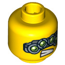 LEGO Yellow Minifigure Head with Four Cyborg Eyes (Safety Stud) (3626 / 63192)