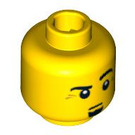 LEGO Gelb Minifigur Kopf mit Goatee und Erhoben Links Eyebrow (Sicherheitsnoppe) (3626 / 94579)