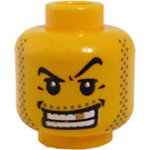 LEGO Gul Minifigur Hode med Gold Tann (Sikkerhetsknott) (3626)