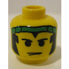 LEGO Gelb Minifigure Kopf mit Green Bandana (Sicherheitsbolzen) (3626)