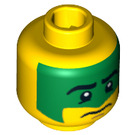 LEGO Jaune Minifigurine Tête avec Vert Maquillage (Clou de sécurité) (3626 / 10012)