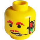 LEGO Geel Minifigure Hoofd met Headset (Veiligheids Stud) (3626)